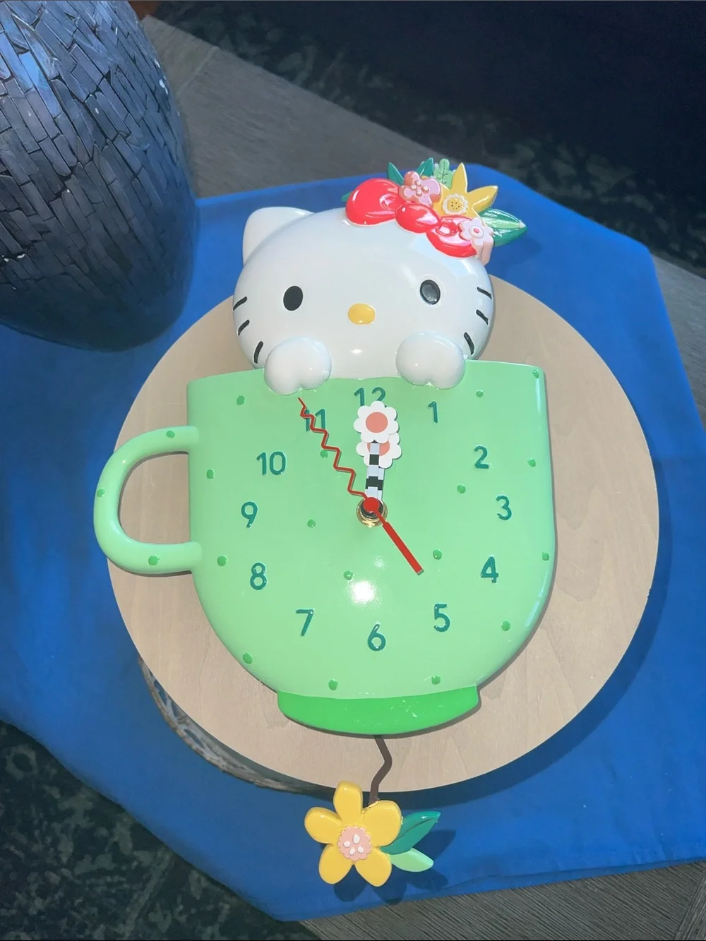 ⏰Hello Kitty Teacup Wall Clock Allen Designs × Sanrio × Enesco – Rare Sculpted⏰